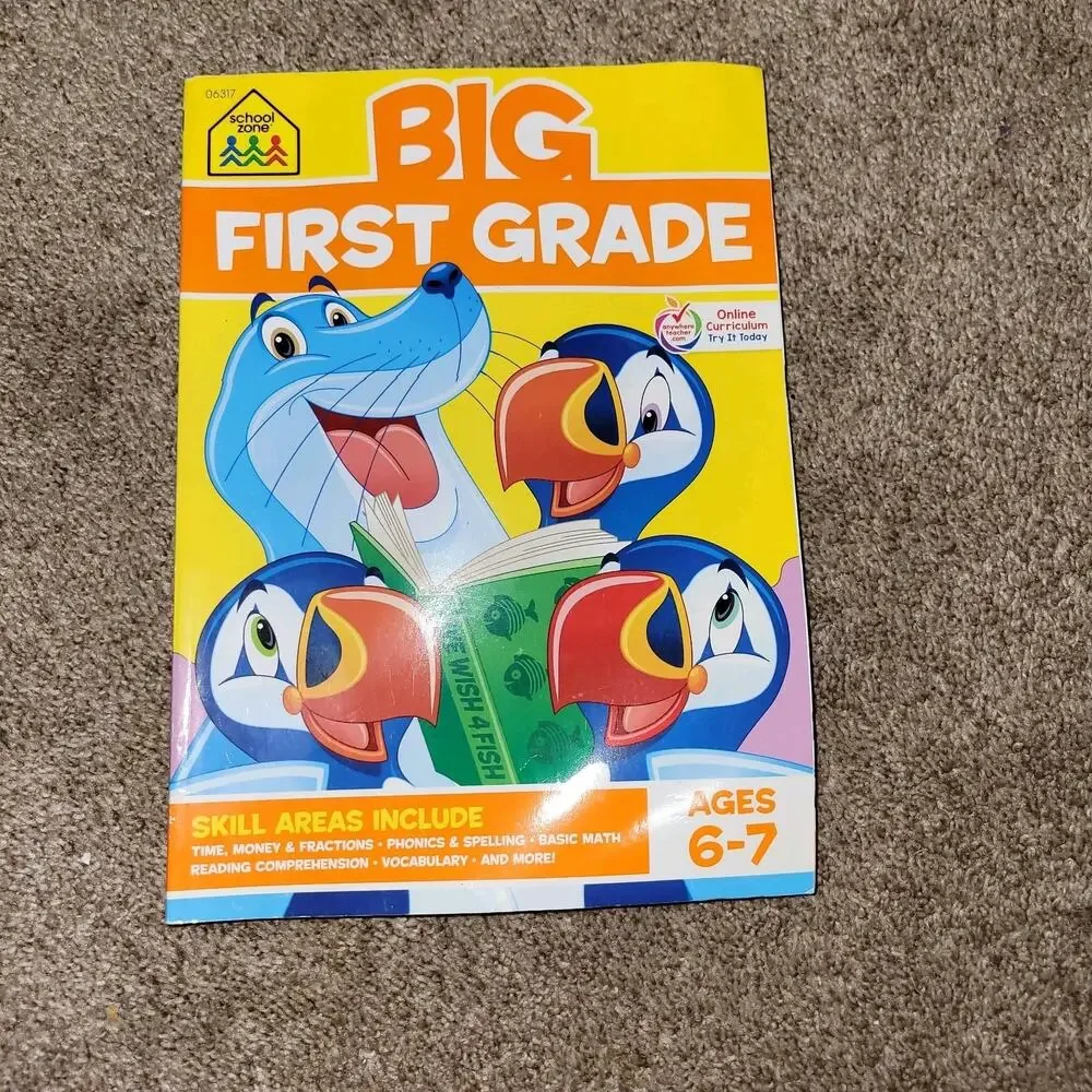 School Zone Big‎ First Grade Beginning Reading Math-Word-Time Workbook, Ages 6-7